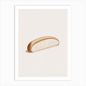 Biscotti Bakery Product Minimalist Line Drawing Art Print