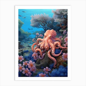 Octopus Camouflage Illustration 2 Art Print