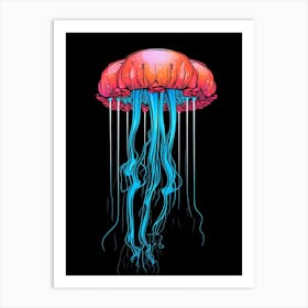 Upside Down Jellyfish Pop Art Style 1 Art Print