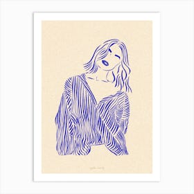 Women In Blue 11 Art Print Art Print