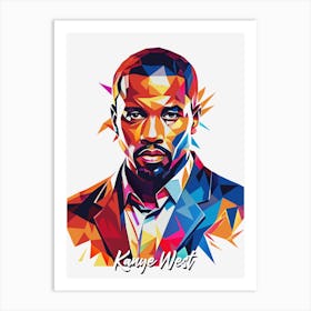 Kanye West 01 Portrait Music Icon Style WPAP Pop Art Art Print