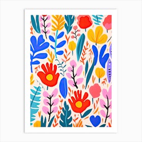 Whimsical Petal Waltz; Matisse Style Art Print