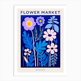 Blue Flower Market Poster Statice 4 Art Print