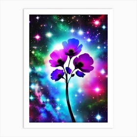 Flowers In Space Art Print