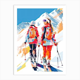 Snowbird Ski Resort   Utah Usa, Ski Resort Illustration 3 Art Print