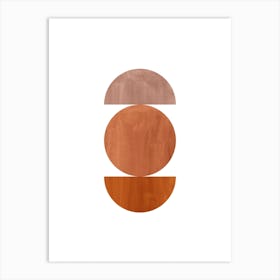 Terracotta geometric shapes Art Print