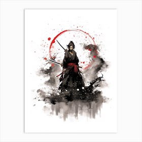 Samurai Sumi E Illustration 8 Art Print