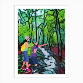 Hiking In The Woods Art Print