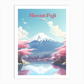 Mount Fuji Japan Spring Modern Travel Art Art Print