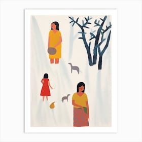 Summer In India, Tiny People And Illustration 3 Art Print