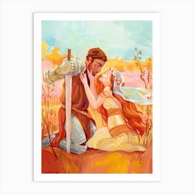 Gouache Illustration Love 1 Art Print