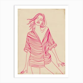 Woman In A Shirt 4 Art Print