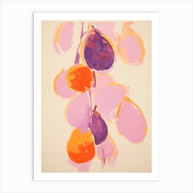 Figs. Purple and Orange Colors. Acrylic Painting Kitchen Art Print