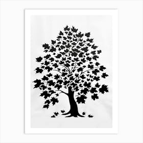 Maple Tree Simple Geometric Nature Stencil 2 Art Print