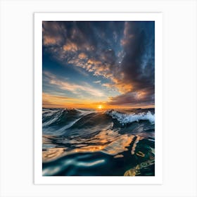 Sunset In The Ocean-Reimagined 3 Art Print