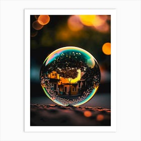 glass ball reflection Art Print