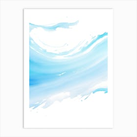 Blue Ocean Wave Watercolor Vertical Composition 124 Art Print