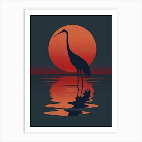 Heron At Sunset 1 Art Print