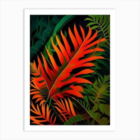 Fire Fern Vibrant Art Print