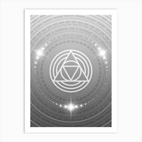 Geometric Glyph in White and Silver with Sparkle Array n.0028 Art Print