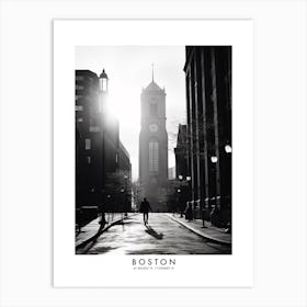 Poster Of Boston, Black And White Analogue Photograph 4 Art Print