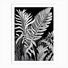 Ostrich Fern Linocut Art Print