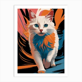 Cat With Blue Eyes 3 Art Print