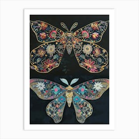 Nocturnal Butterfly William Morris Style 9 Art Print