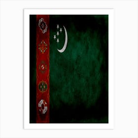 Turkmenistan Flag Texture Art Print