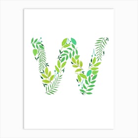 Leafy Letter W Art Print