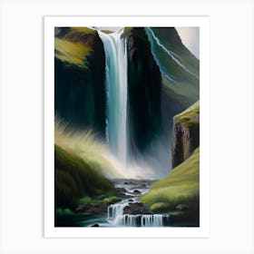 Skógafoss, Iceland Peaceful Oil Art  (1) Art Print