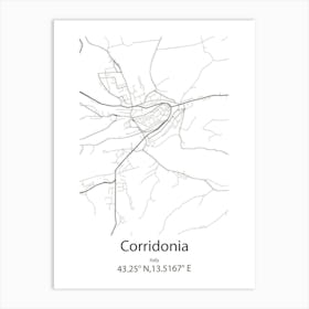 Corridonia,Italy Minimalist Map Art Print