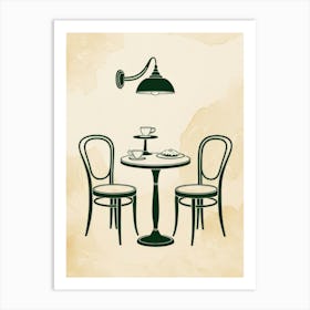 Vintage Cafe Table And Chairs Art Print