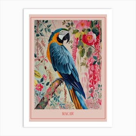 Floral Animal Painting Macaw 3 Poster Art Print