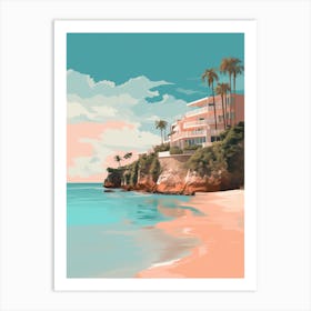 Art Horseshoe Bay Beach Bermuda Mediterranean Style Illustration 1 Art Print