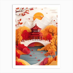 Beautiful Landscape Paper Craft Style 2 Art Print