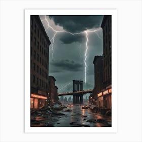 Lightning In New York City 1 Art Print