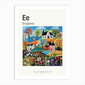 Kids Travel Alphabet  England 3 Art Print