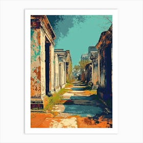 St Louis Cemetery No 1 Vintage Poster 2 Art Print