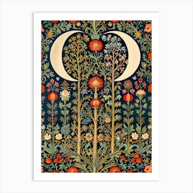 William Morris Moon And Flowers 17 Art Print