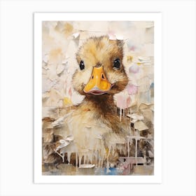 Mixed Media Duckling Collage Art Print