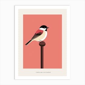 Minimalist Carolina Chickadee 1 Bird Poster Art Print