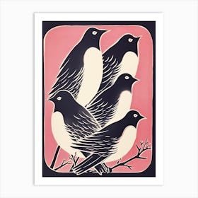 Birds On A Branch Art Print