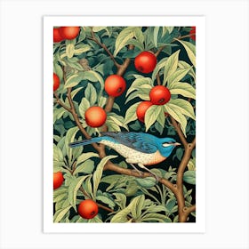 Blue Bird In Apple Tree Art Print