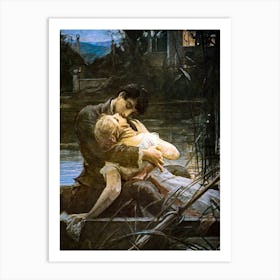 Romance ~ The Lovers Kiss on a Boat at Dusk ~ "Čeština: V rozkvětu" by Hungarian Painter Maxmilian Pirner | HD Art Remastered Antique Valentines Art Print