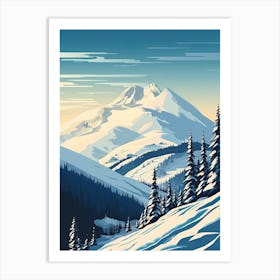 Whistler Blackcomb   British Columbia, Canada, Ski Resort Illustration 0 Simple Style Art Print