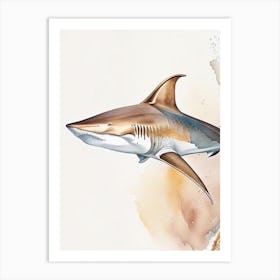 Grey Reef Shark 2 Watercolour Art Print