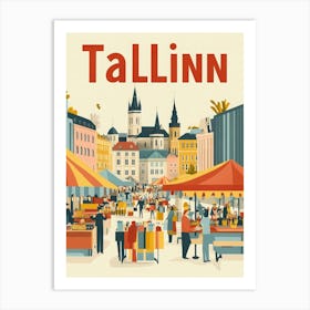 Aihrgdesign A 1970s Inspired Travel Poster For Tallinn Depict E7c2e261 76a3 44ff 9d29 58de43624af7 3 Art Print