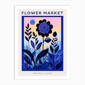 Blue Flower Market Poster Prairie Clover Art Print