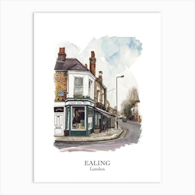 Ealing London Borough   Street Watercolour 3 Poster Art Print